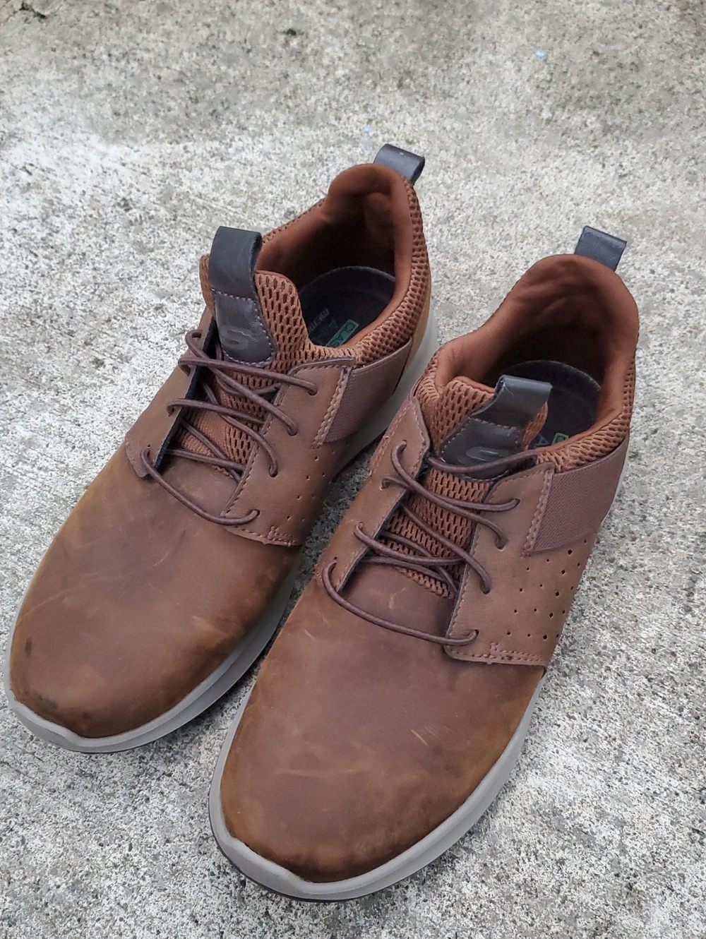 Men's Brown Skechers Casual Lace-Up Sneakers